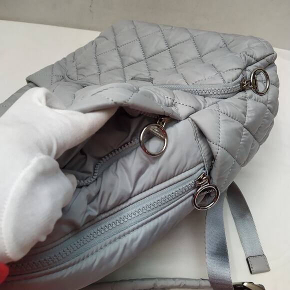 Michael Kors Gray Nylon Quilted Top Handle Zipper Pockets Backpack main image 7